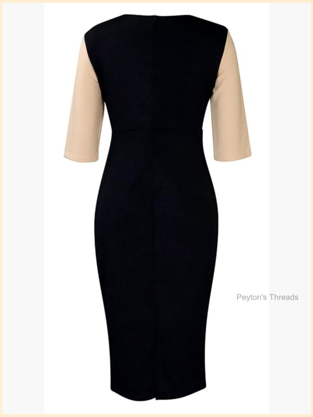 Elegant Midi Bodycon Pencil Dress for Work Church Office Teacher Business - Picture 4 of 7